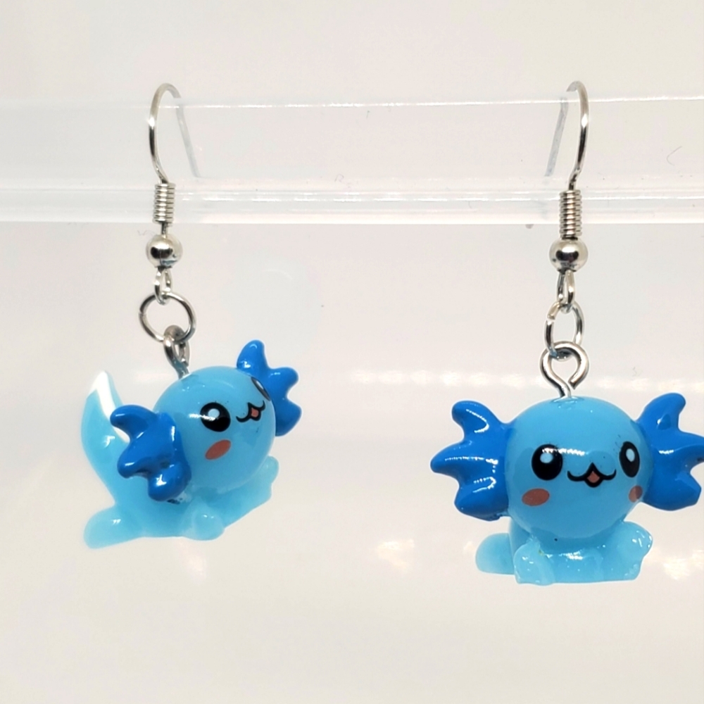 7/$10 Resin Axolotl Earrings, New